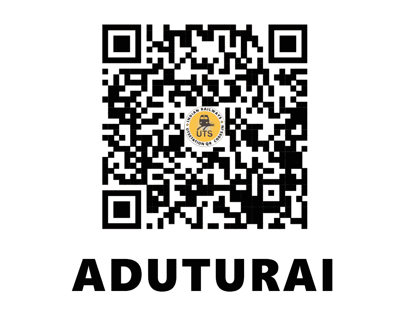 UTS QR Code for ADUTURAI - ADT (SR - TAMIL NADU)